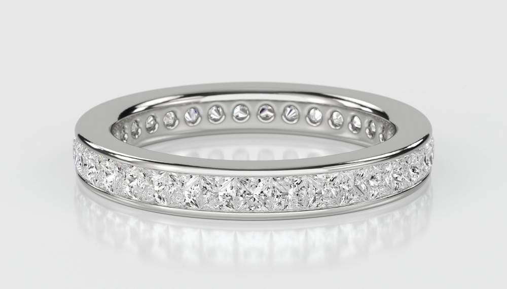 1.50ct Elegant Princess Diamond Full Eternity Ring W