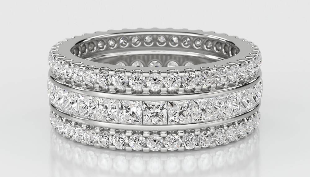 2.75ct 3 Row Diamond Full Eternity/Dress Ring W