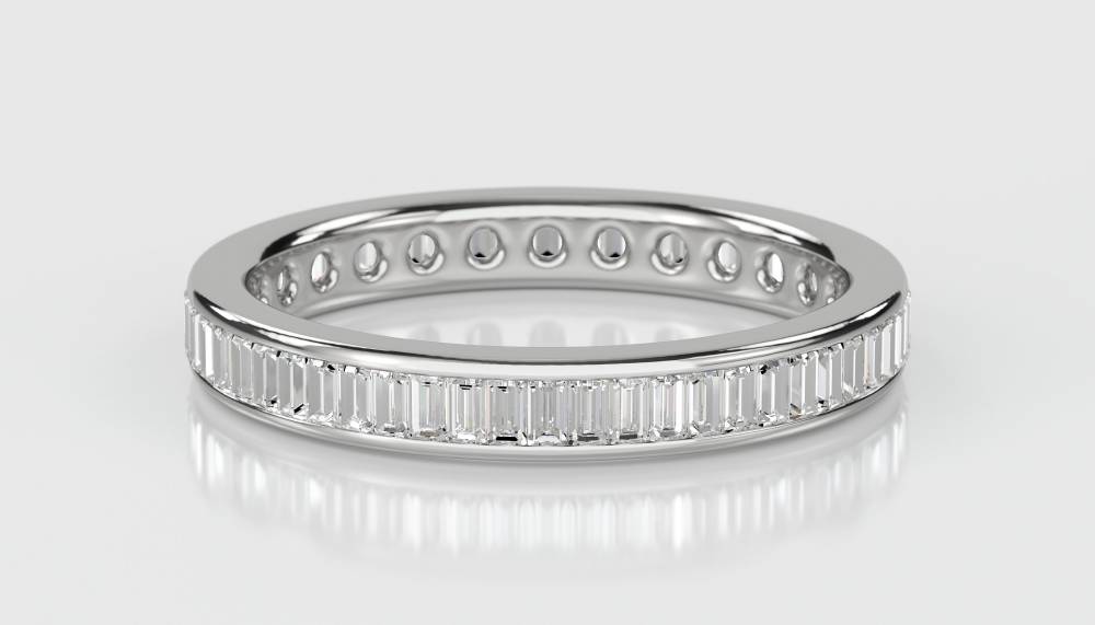 3mm Elegant Baguette Diamond Full Eternity Ring W