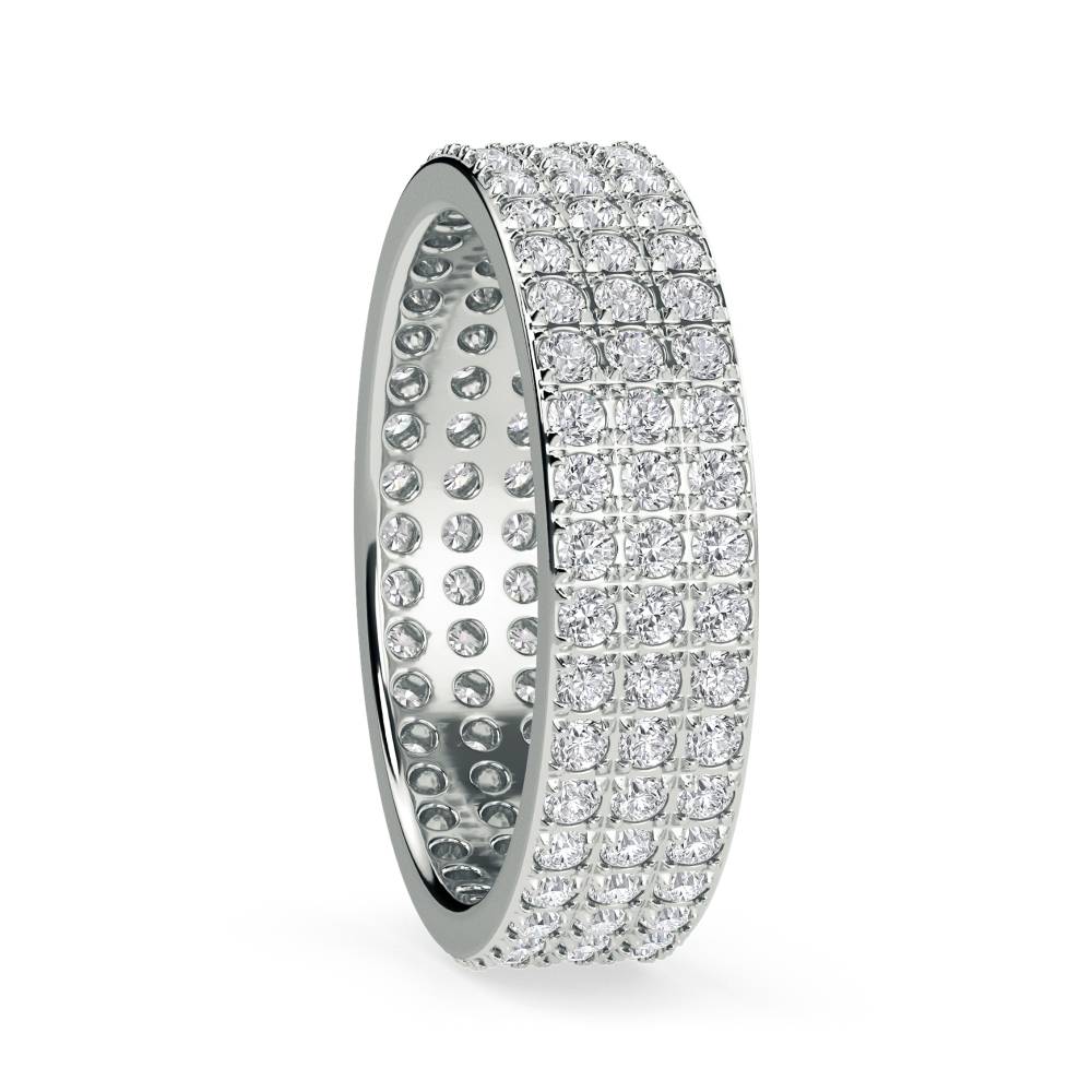 1.25ct Triple Row Round Diamond Full Eternity Ring W