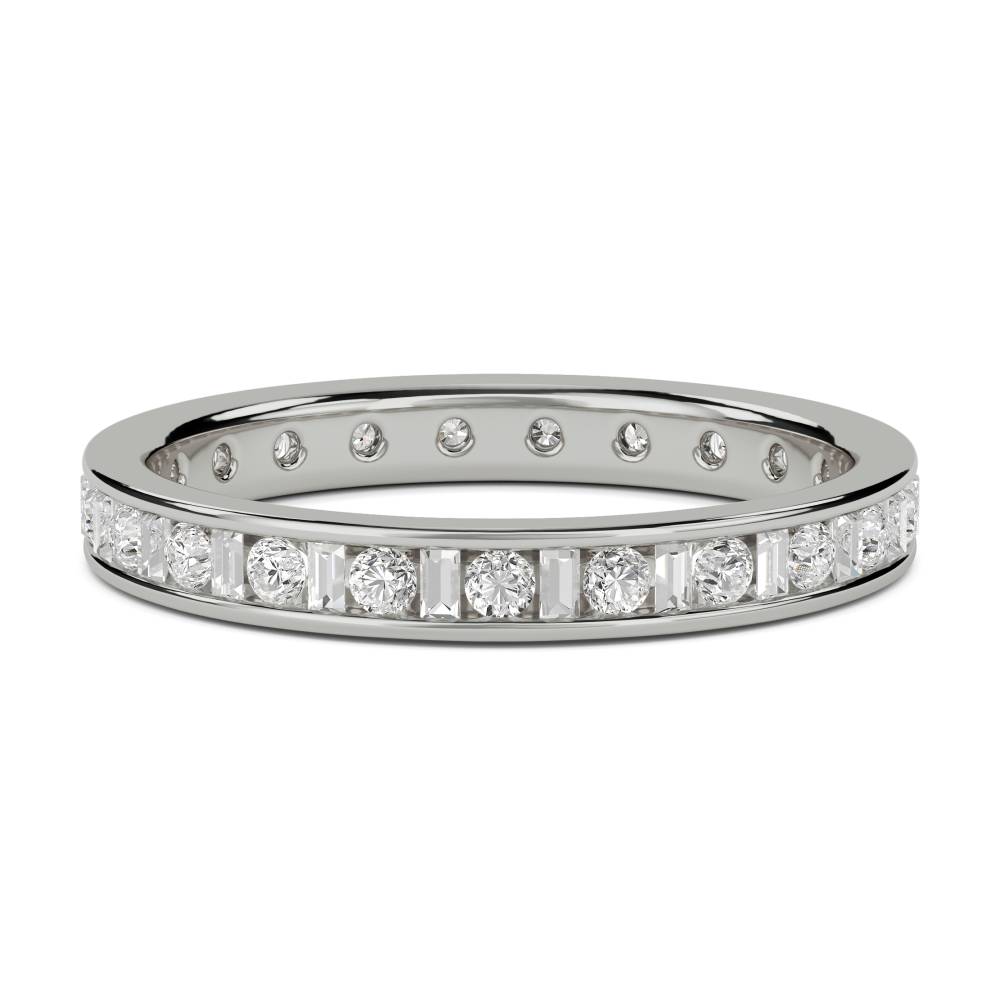 3mm Round & Baguette Diamond Full Eternity Ring W