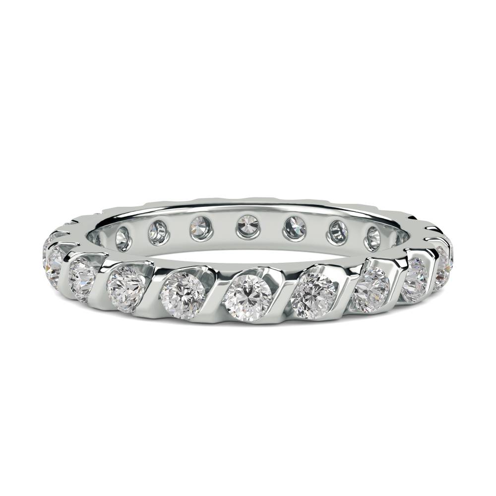 1.00ct Elegant Round Diamond Full Eternity Ring W