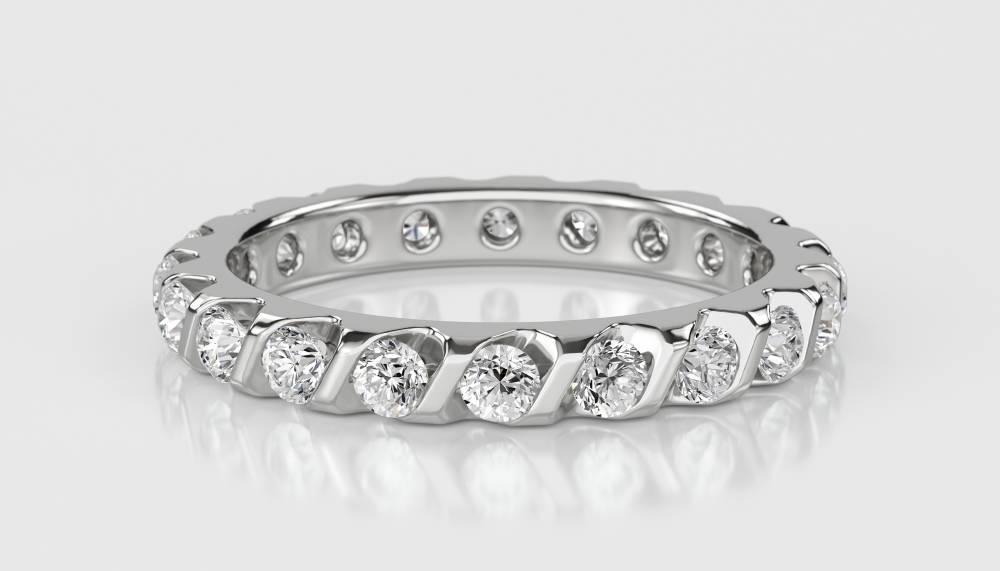 1.00ct Elegant Round Diamond Full Eternity Ring W