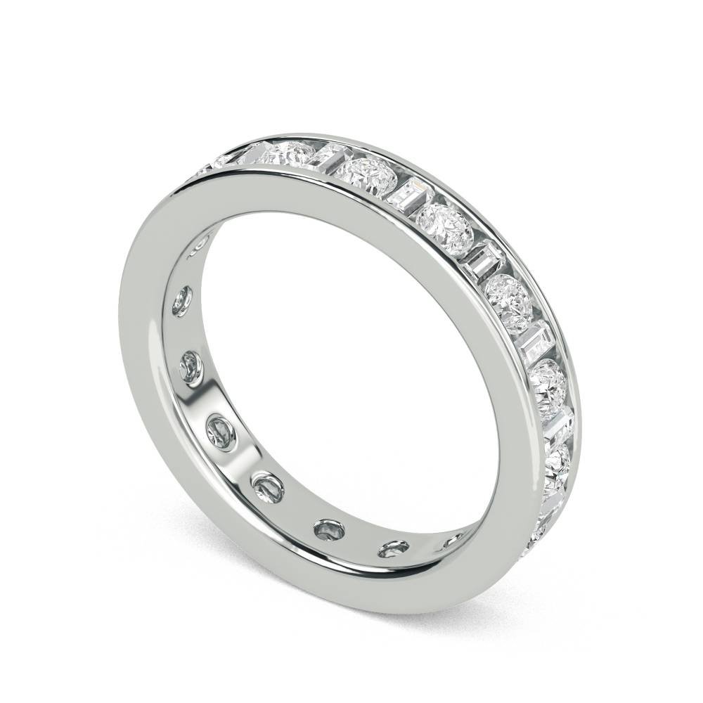 1.25ct Round & Baguette Diamond Full Eternity Ring W