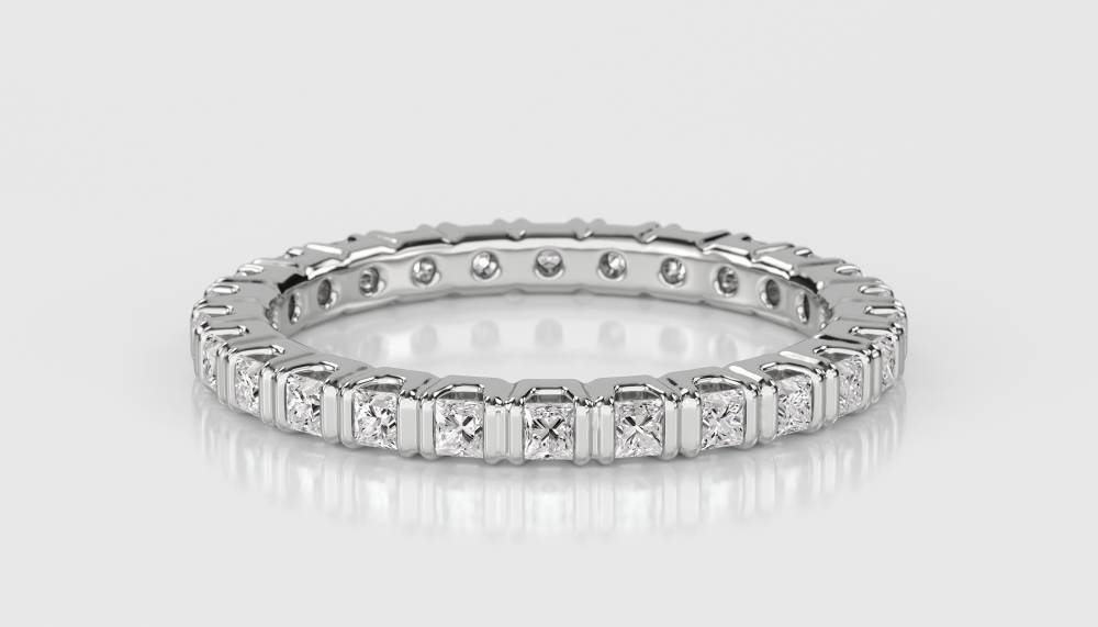 2.5mm Elegant Princess Diamond Full Eternity Ring W