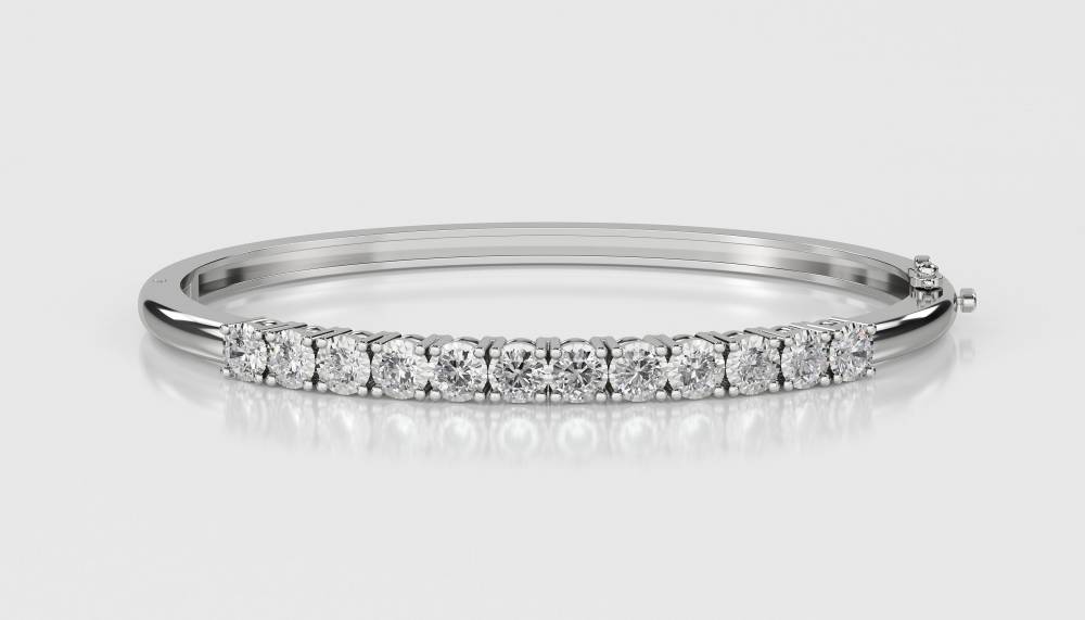 Elegant Round Diamond Set Bangle W