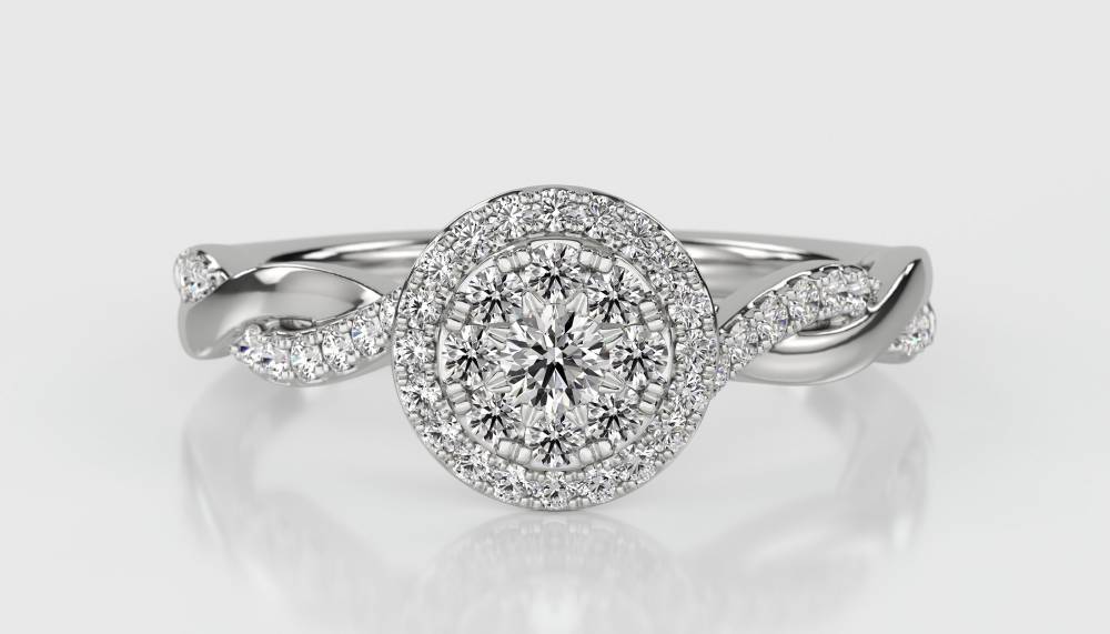 Round Diamond Cluster Ring W