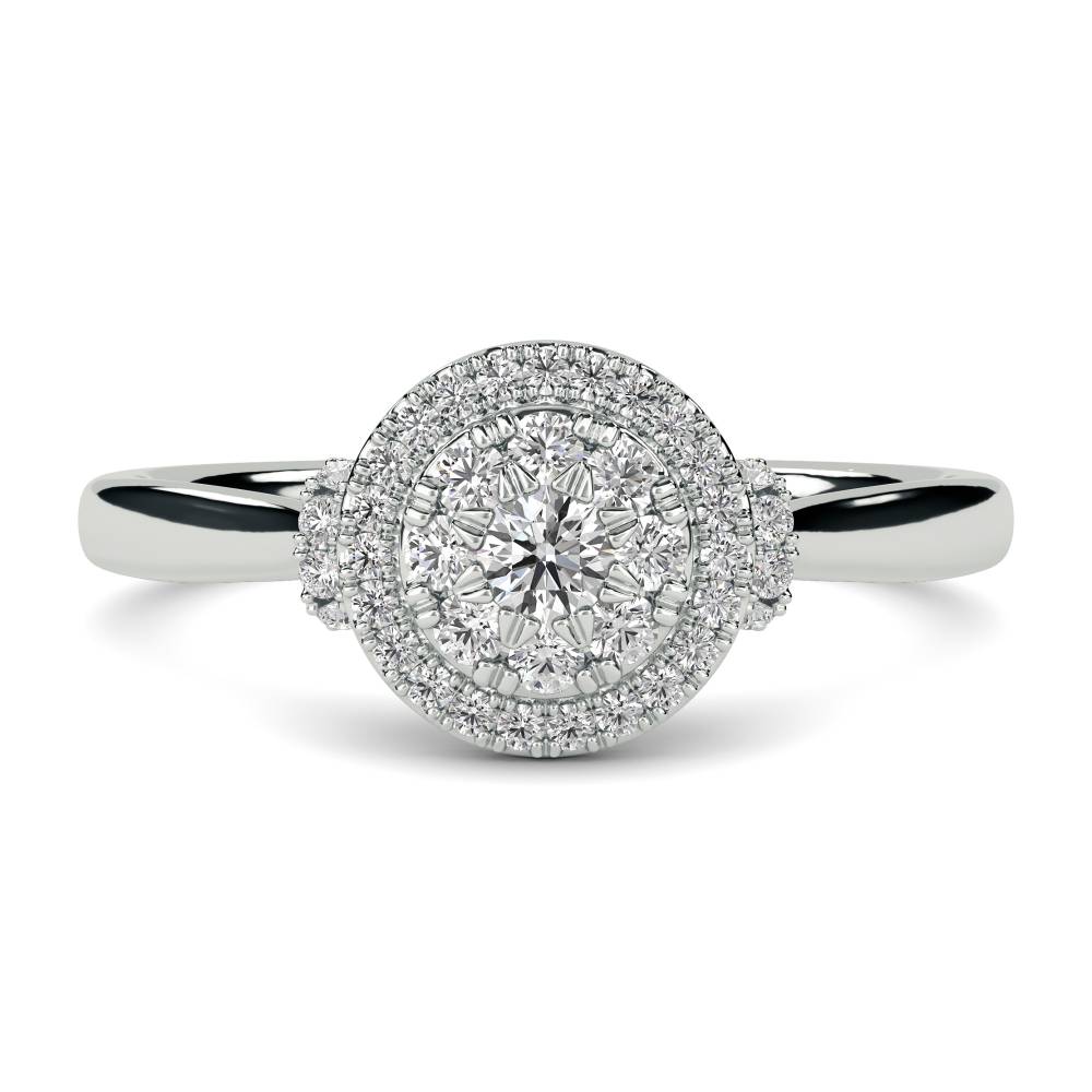 Round Diamond Cluster Ring W