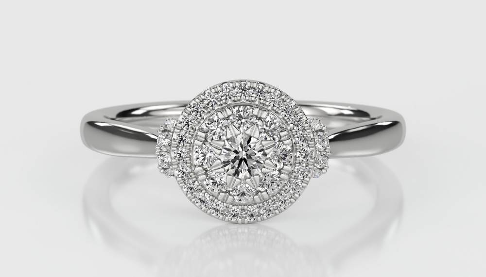 Round Diamond Cluster Ring W