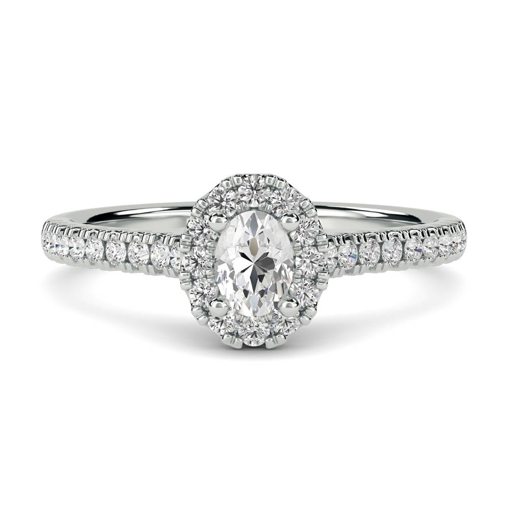 Round and Oval Diamond Cluster Ring W