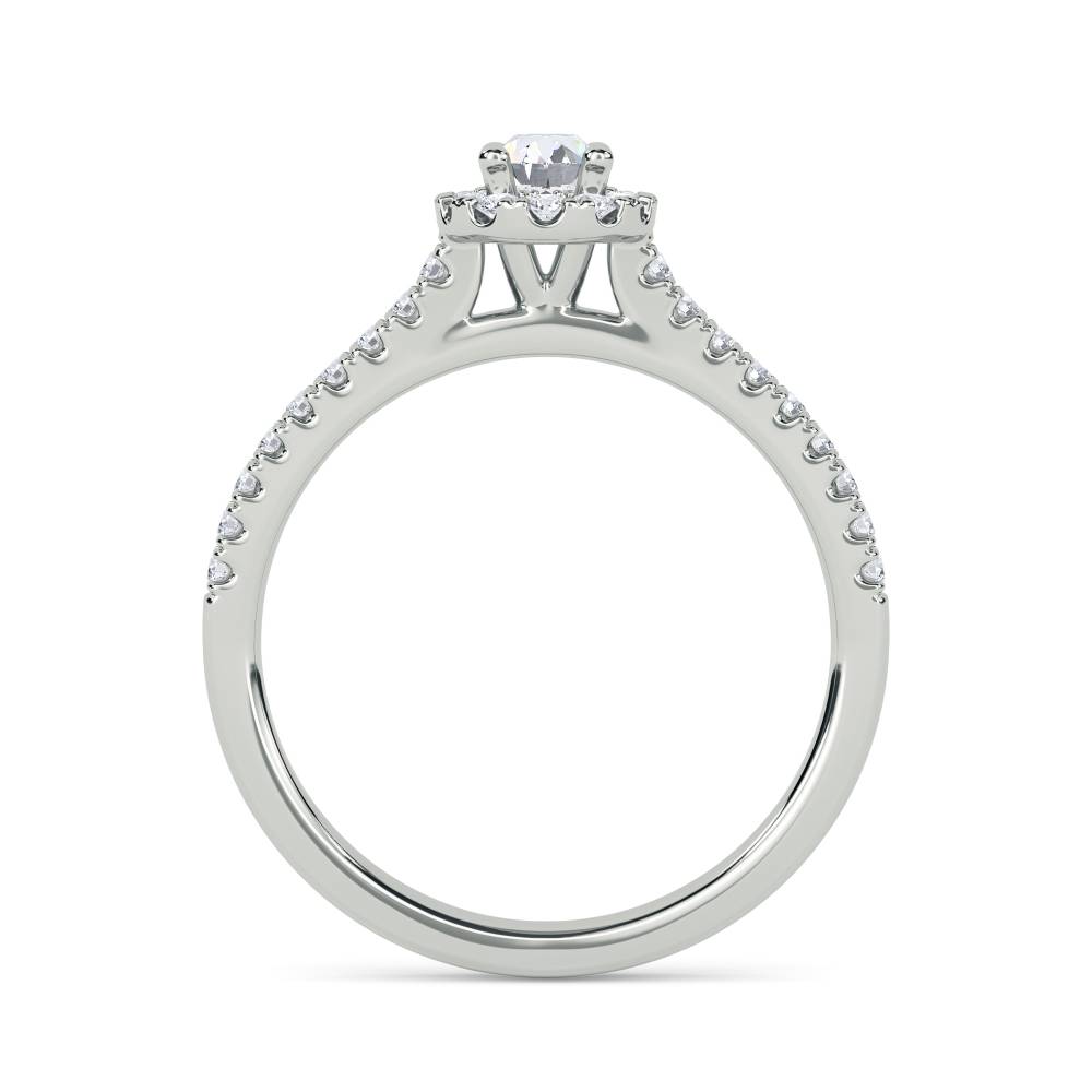 0.50ct Round and Oval Diamond Cluster Ring W