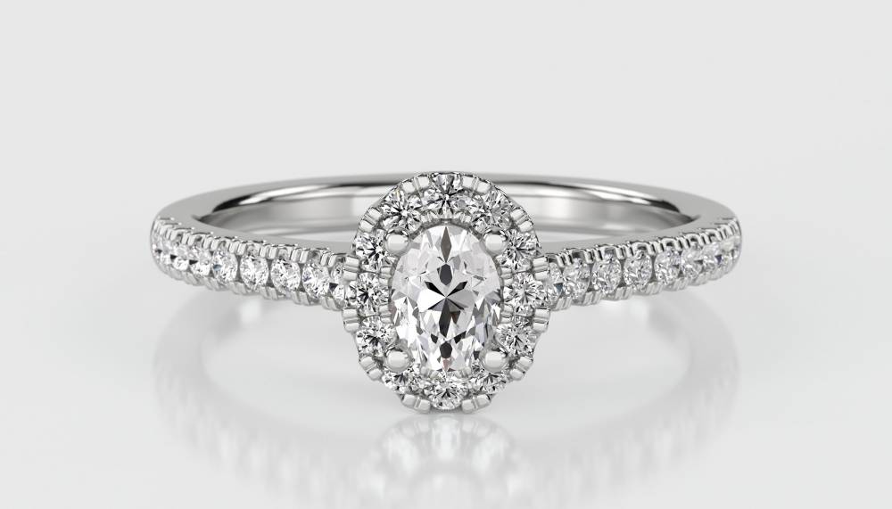 0.50ct Round and Oval Diamond Cluster Ring W