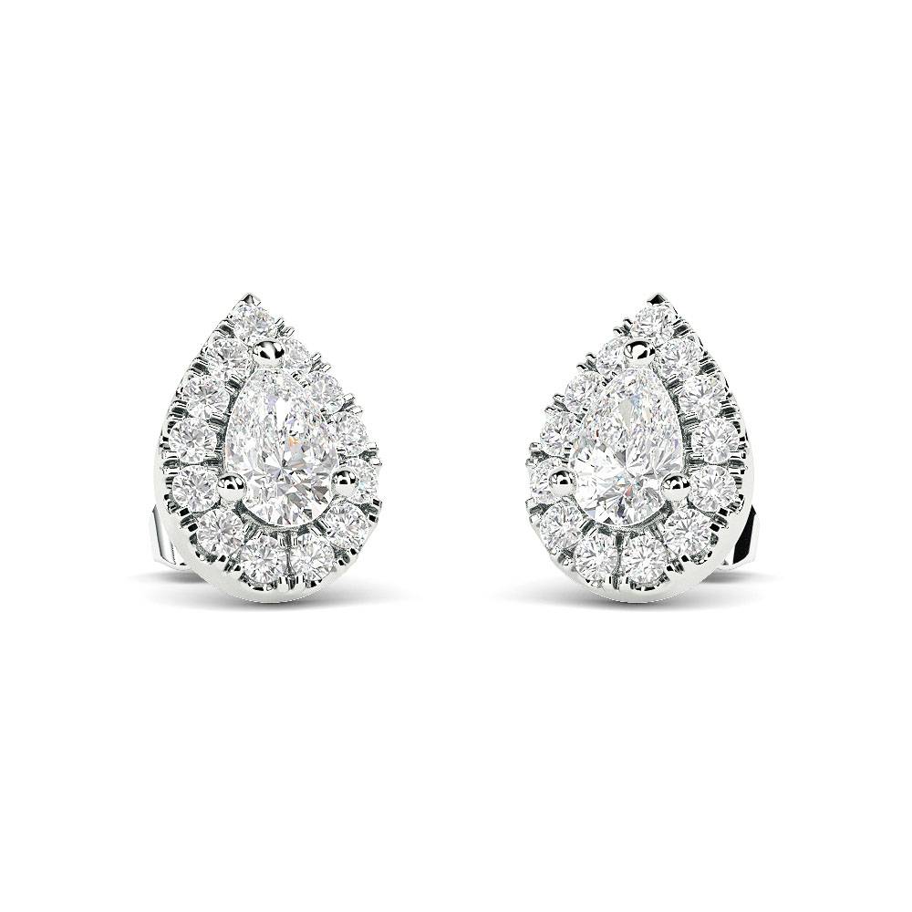 Round Diamond Cluster Earrings W