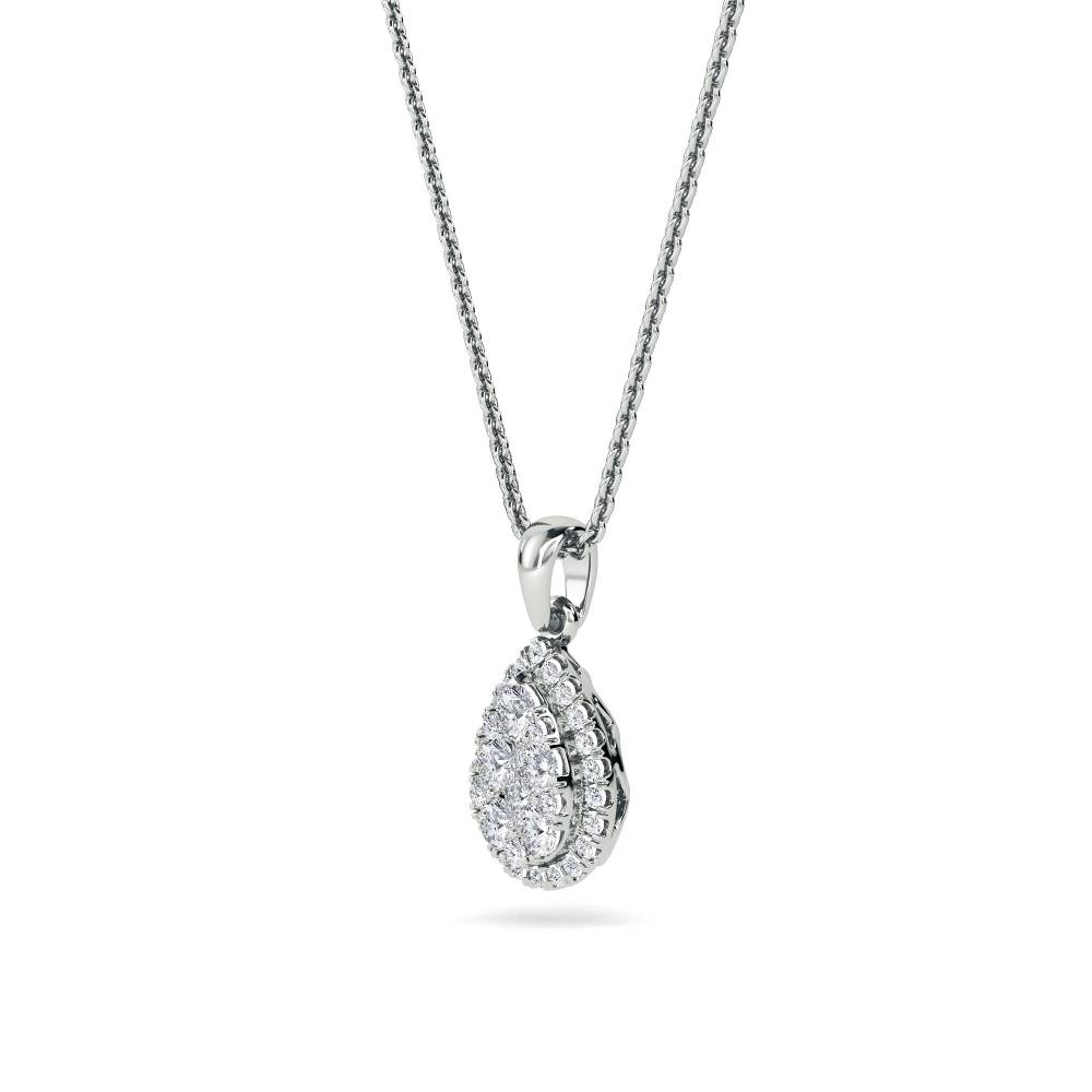 Round Diamond Cluster Pendant W