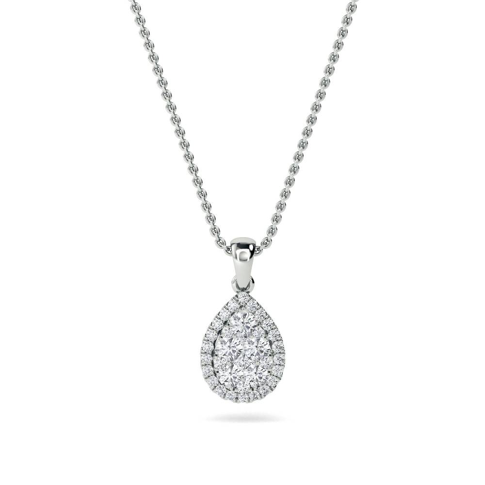 Round Diamond Cluster Pendant W