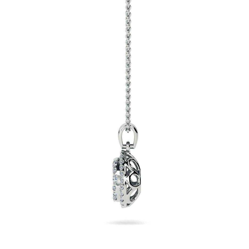 Round Diamond Cluster Pendant W