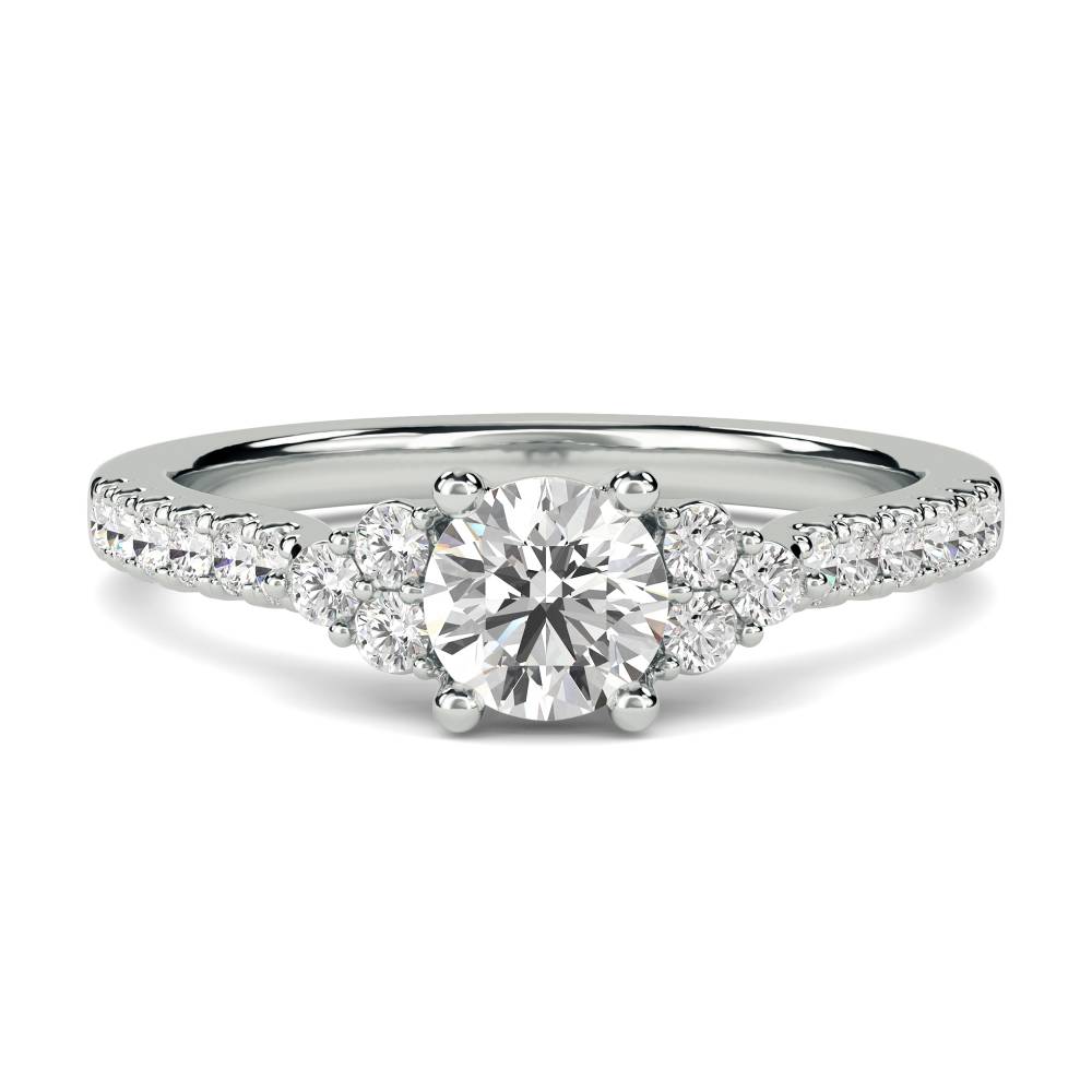 0.80ct SI/H Round Diamond Cluster Ring W