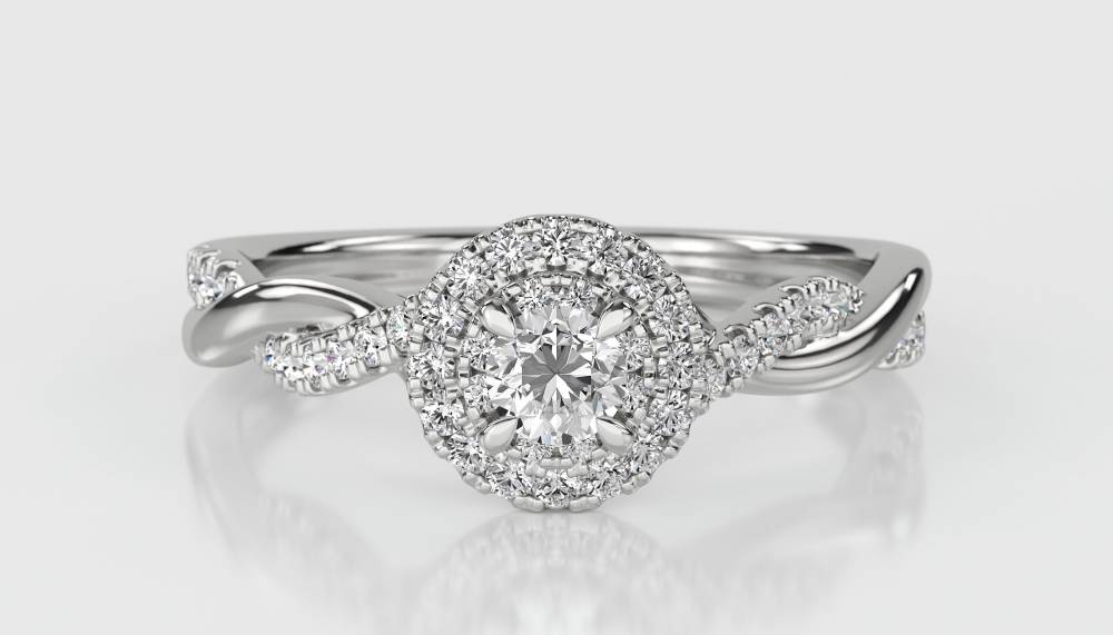 Round Diamond Cluster Ring W