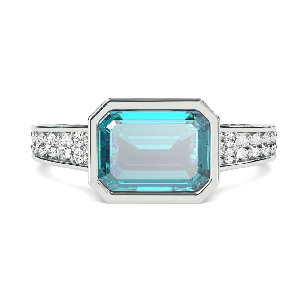 2.30ct Aquamarine Rubover Ring W