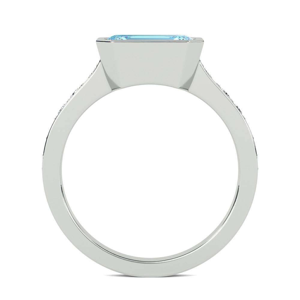 2.30ct Aquamarine Rubover Ring W