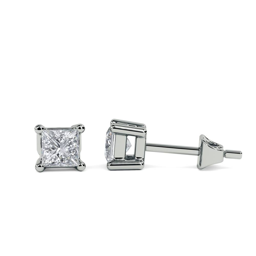 0.25ct VS/EF Princess Diamond Stud Earrings W