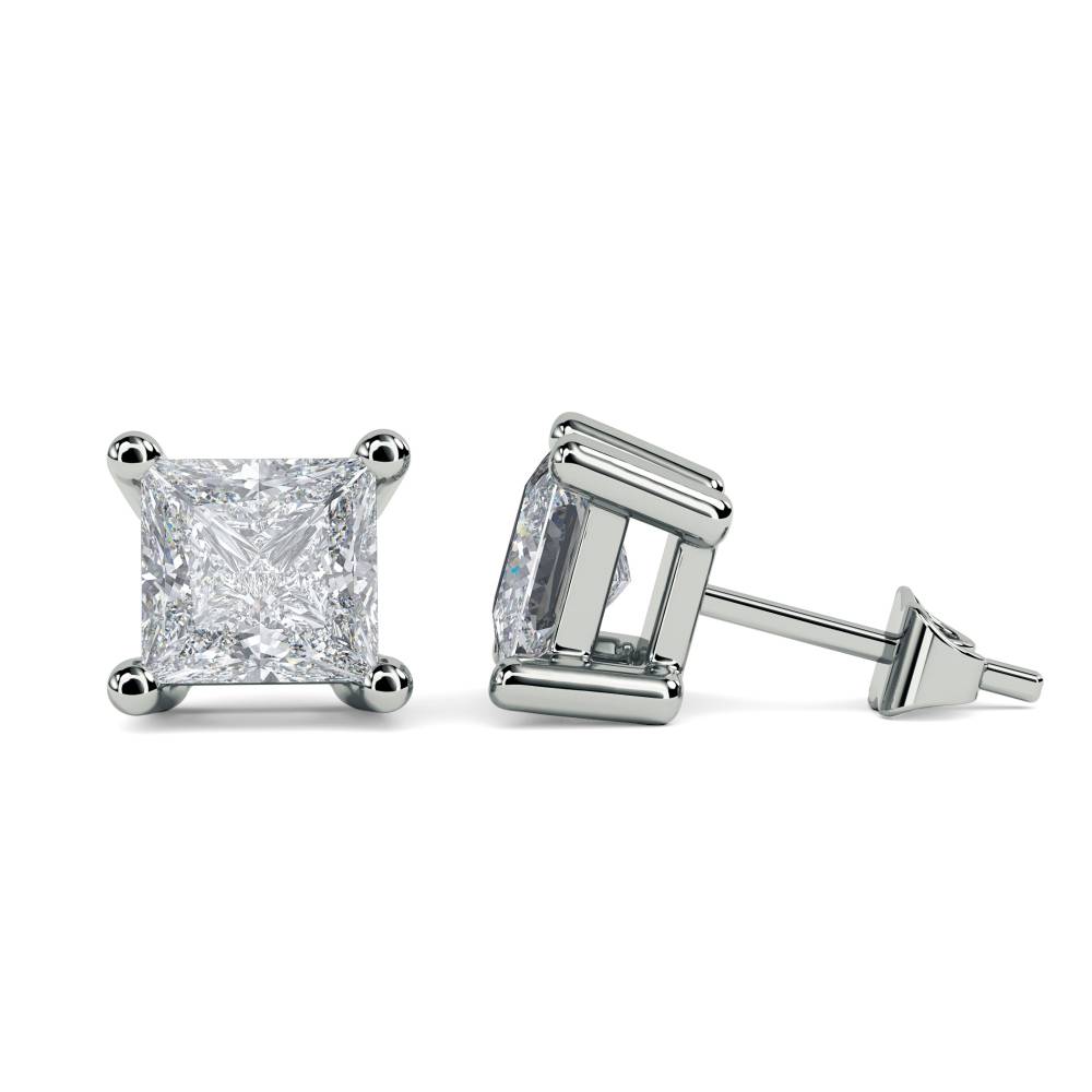 1.02ct VS/EF Princess Stud Earrings W