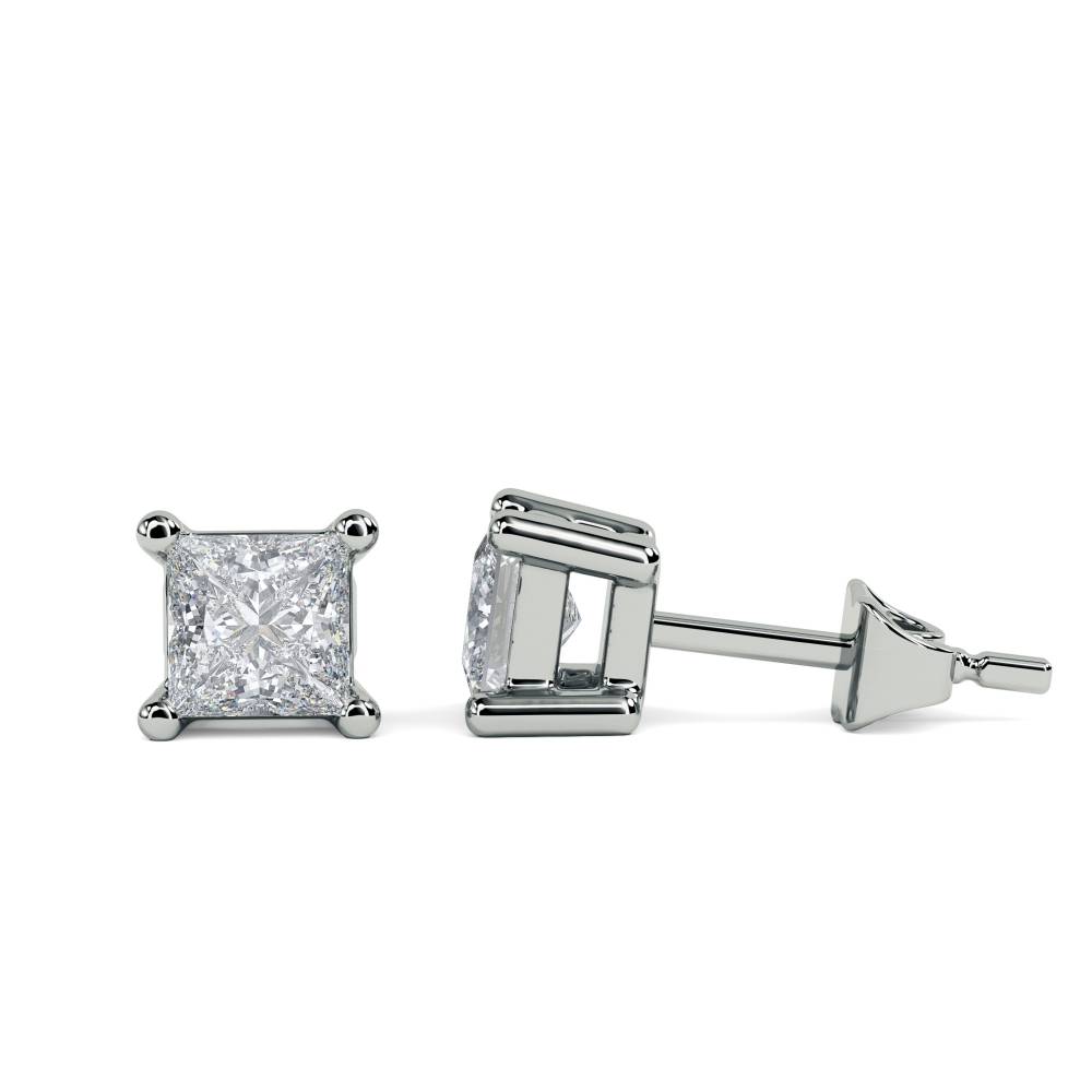 0.50ct VS/EF Princess Diamond Stud Earrings W