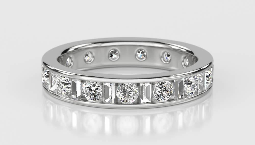 1.50ct Round & Baguette Diamond Full Eternity Ring W