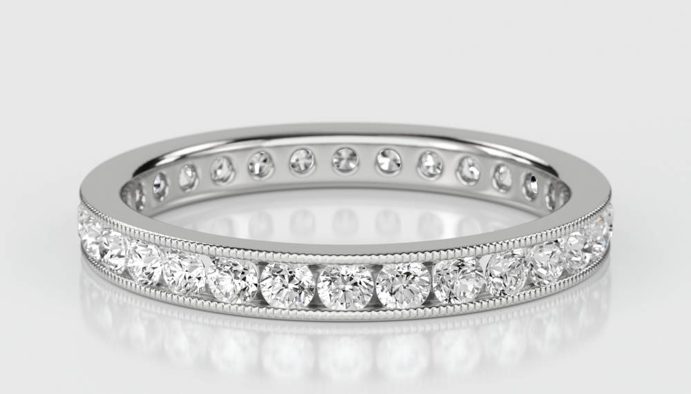 1.50ct Milgrain Round Diamond Eternity Ring W