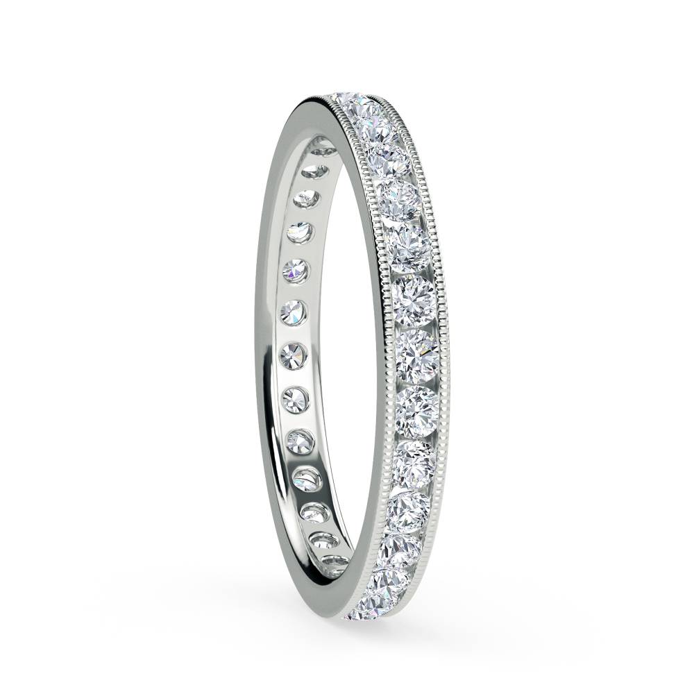 1.50ct Milgrain Round Diamond Eternity Ring W