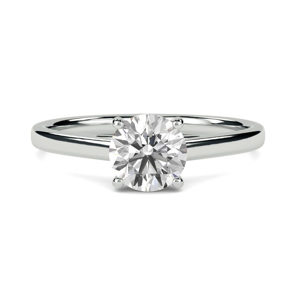 Round Diamond Engagement Ring set in White Gold