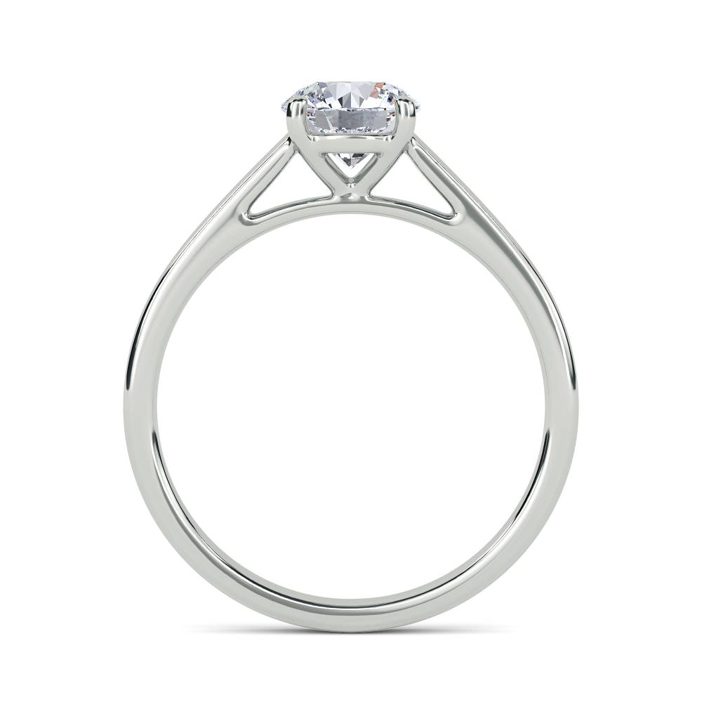 Round Diamond Engagement Ring set in White Gold