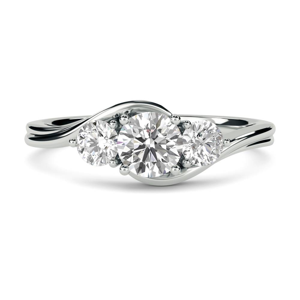 0.35ct Unique Round Diamond Trilogy Ring W