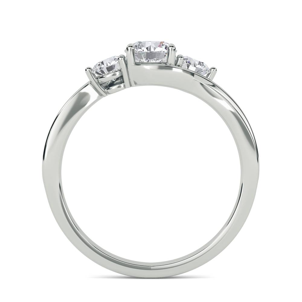 0.35ct Unique Round Diamond Trilogy Ring W