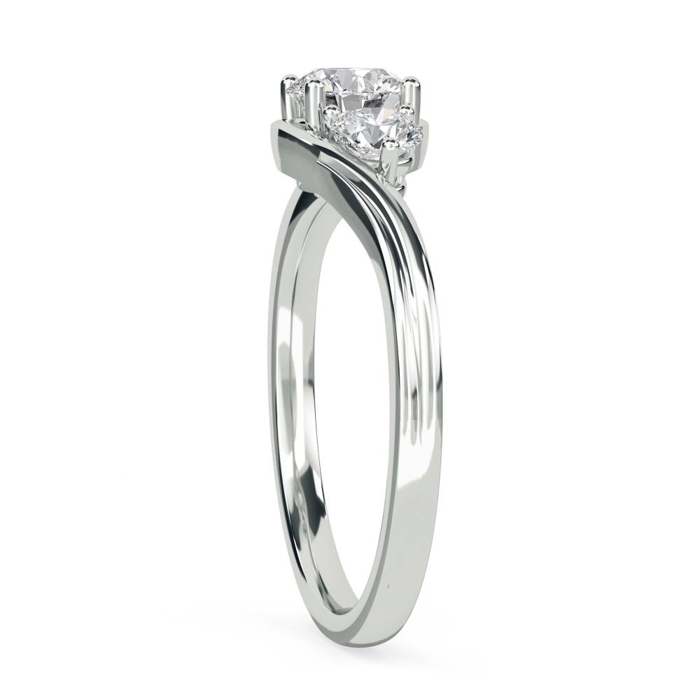 0.35ct Unique Round Diamond Trilogy Ring W