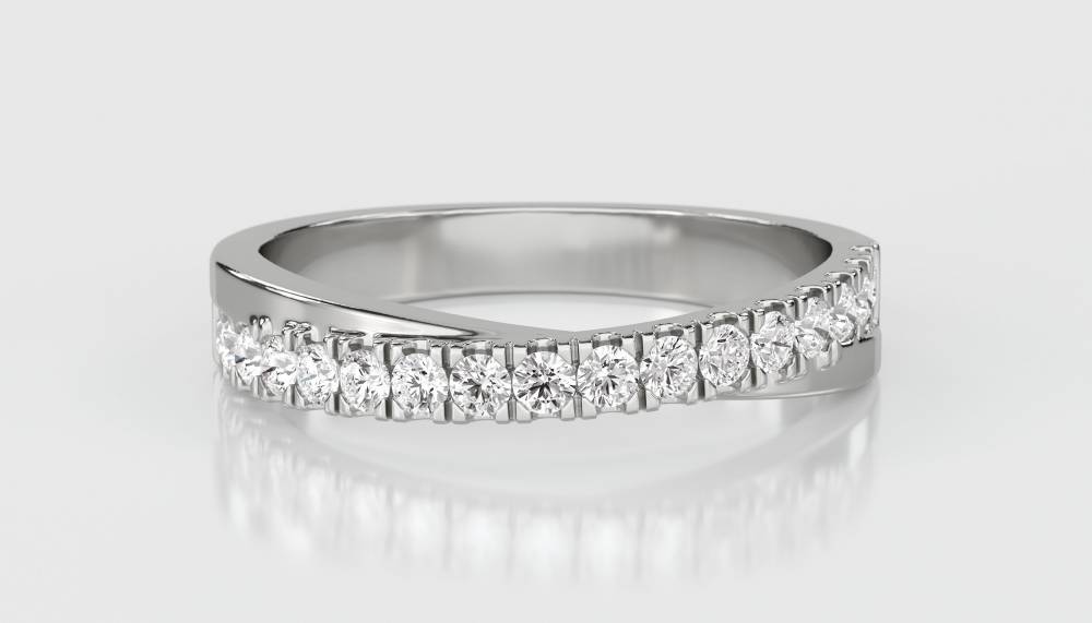 2.5mm Shaped Diamond Wedding Ring W