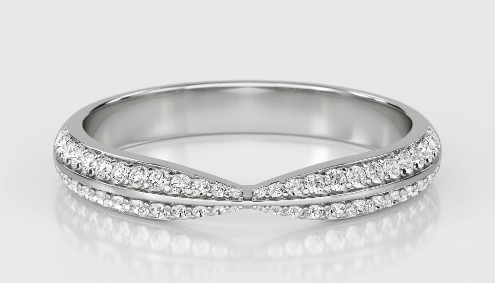 2.5mm Round Diamond Shaped Wedding Ring W