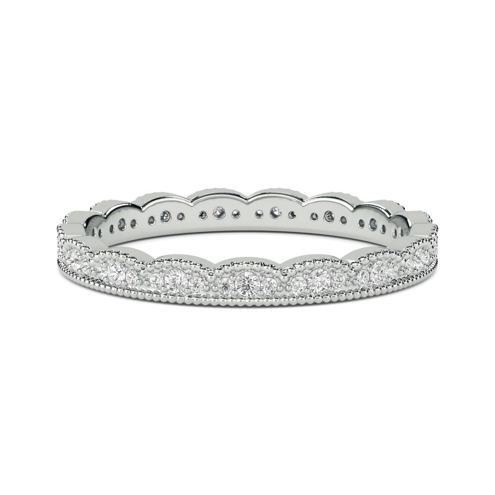 2mm Round Diamond Vintage Wedding Ring Image