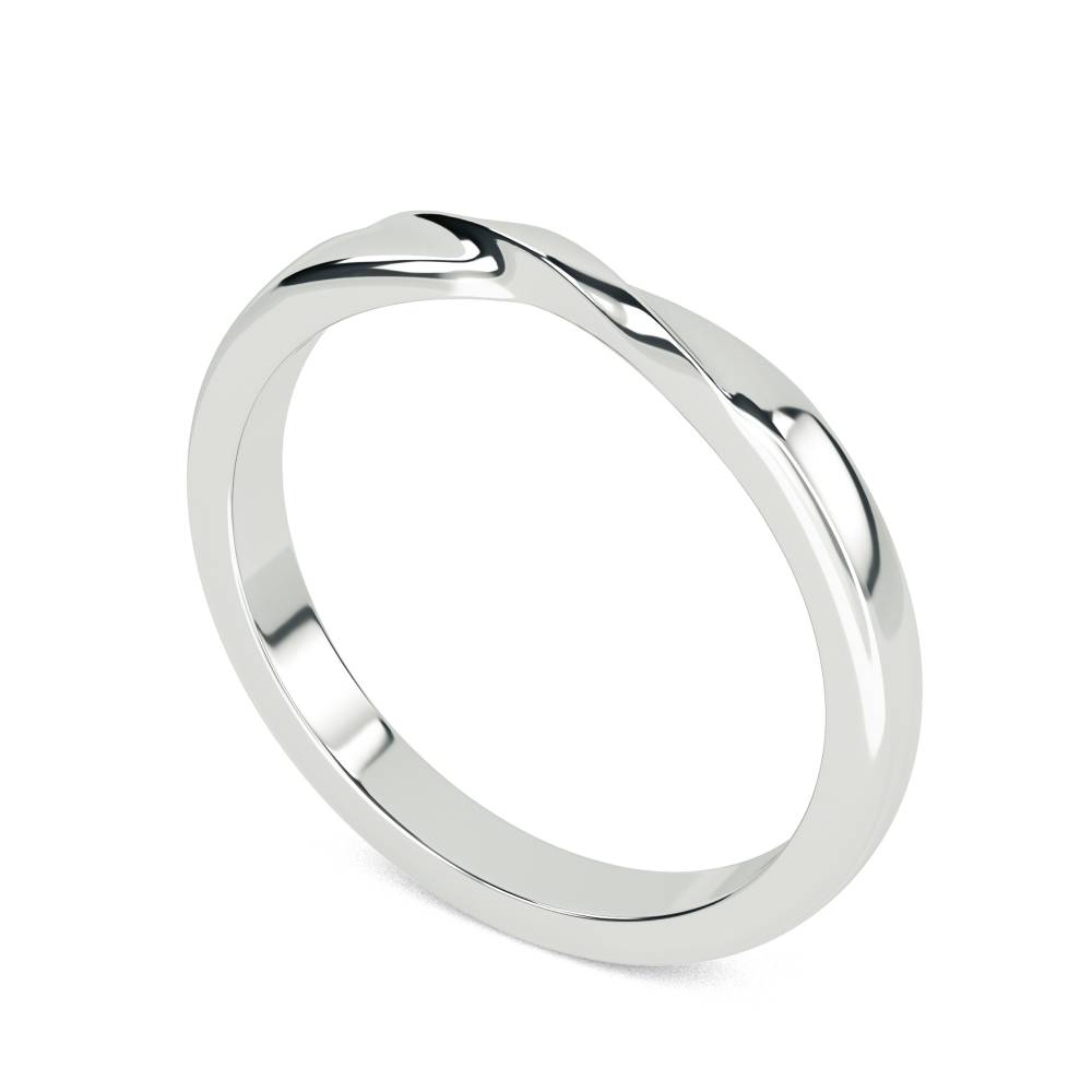 3mm Plain Shaped Wedding Band W