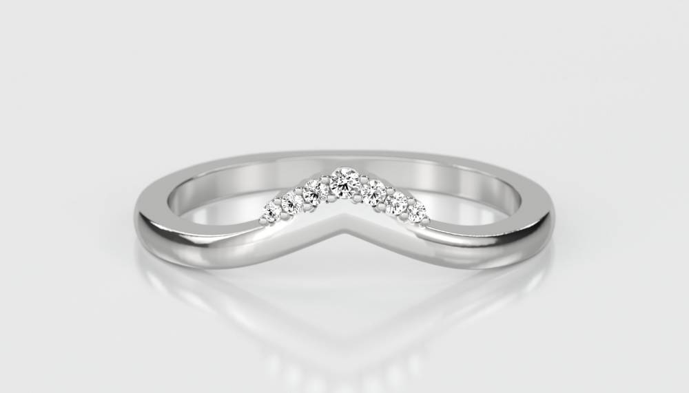 2mm Round Diamond Shaped Wedding Band W