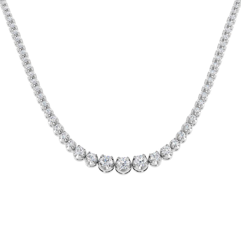 Round Diamond Tennis Necklace W