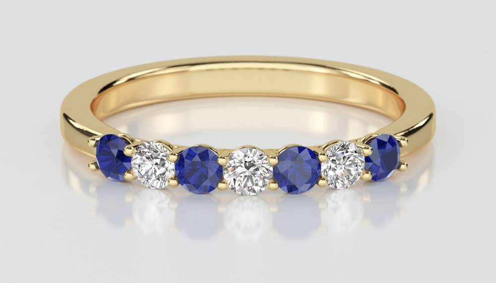 0.90ct Blue Sapphire And Diamond Eternity Ring Y