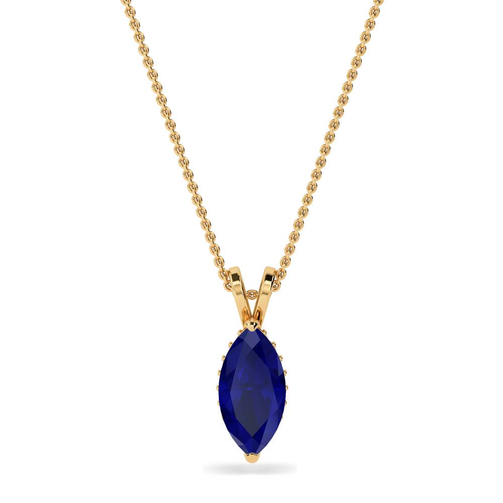 Marquise Blue Sapphire Diamond Pendant Image