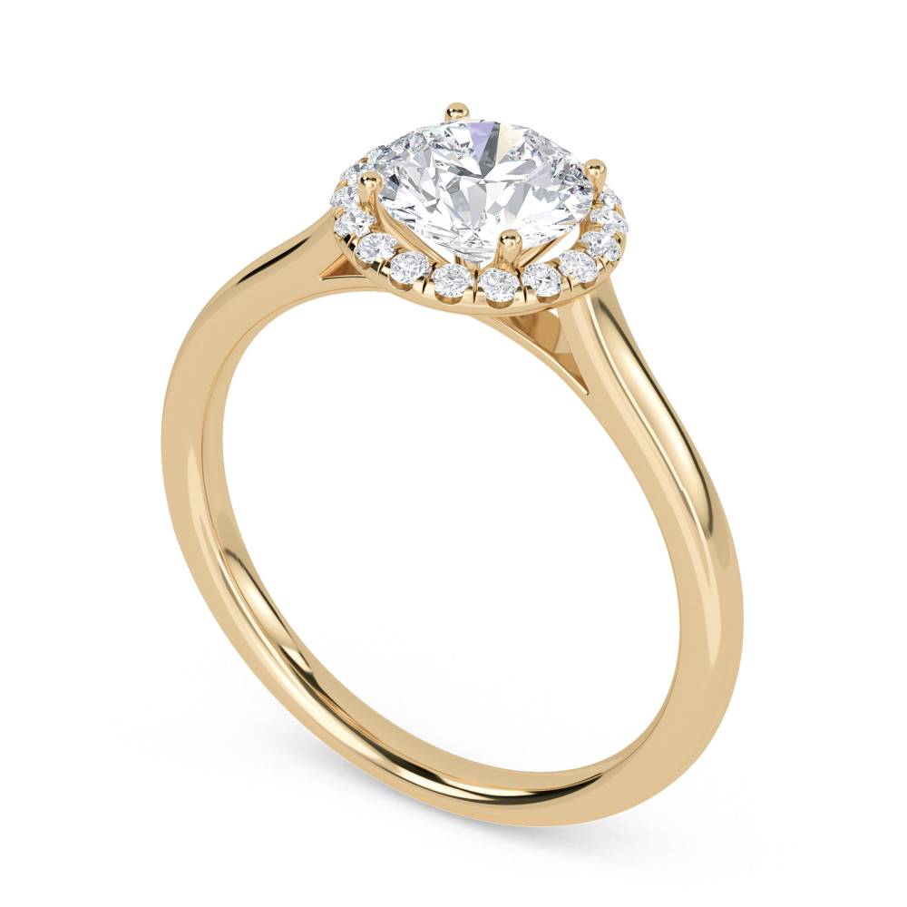 Elegant Round Diamond Single Halo Ring Y