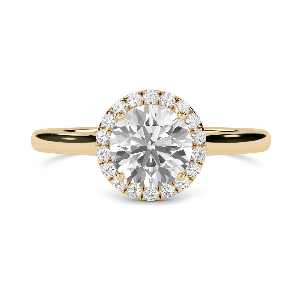 Elegant Round Diamond Single Halo Ring Y