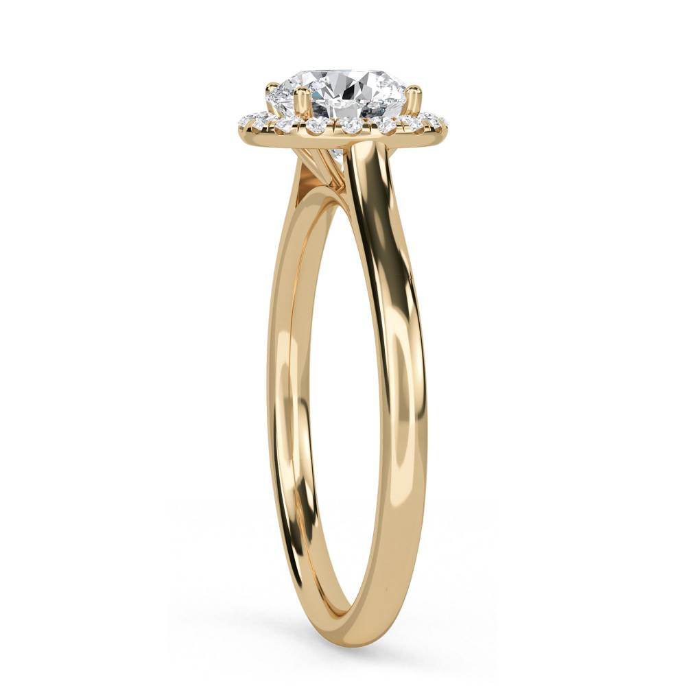 Elegant Round Diamond Single Halo Ring Y