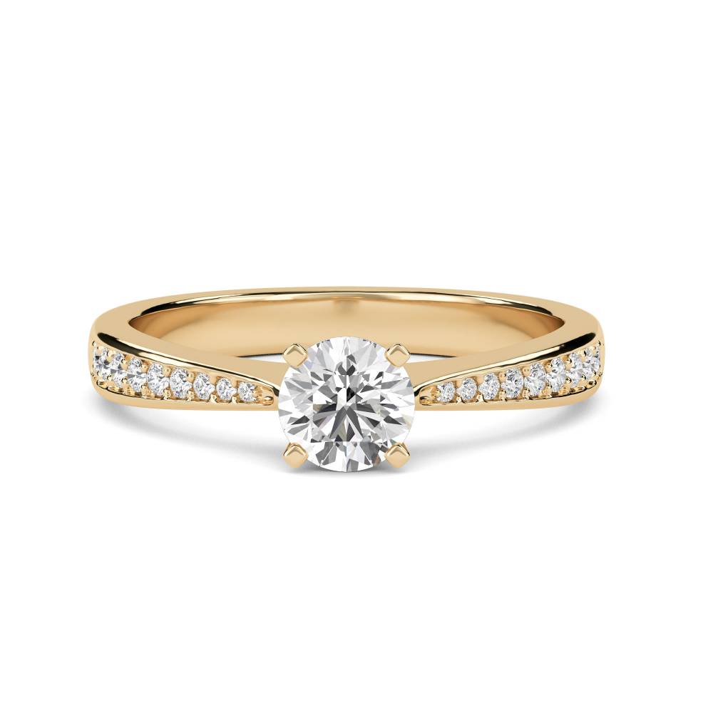 Round Shoulder Set Diamond Engagement Ring Y