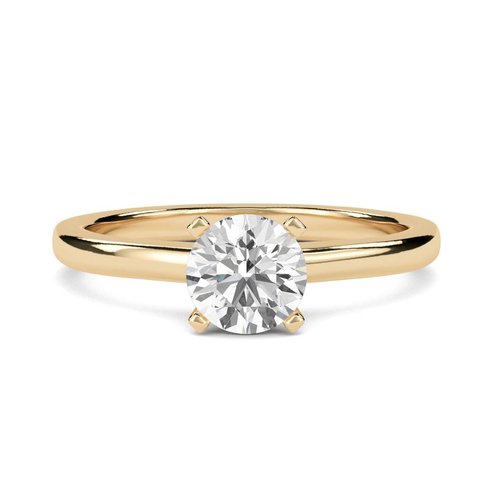 Knife Edge Round Diamond Engagement Ring Y