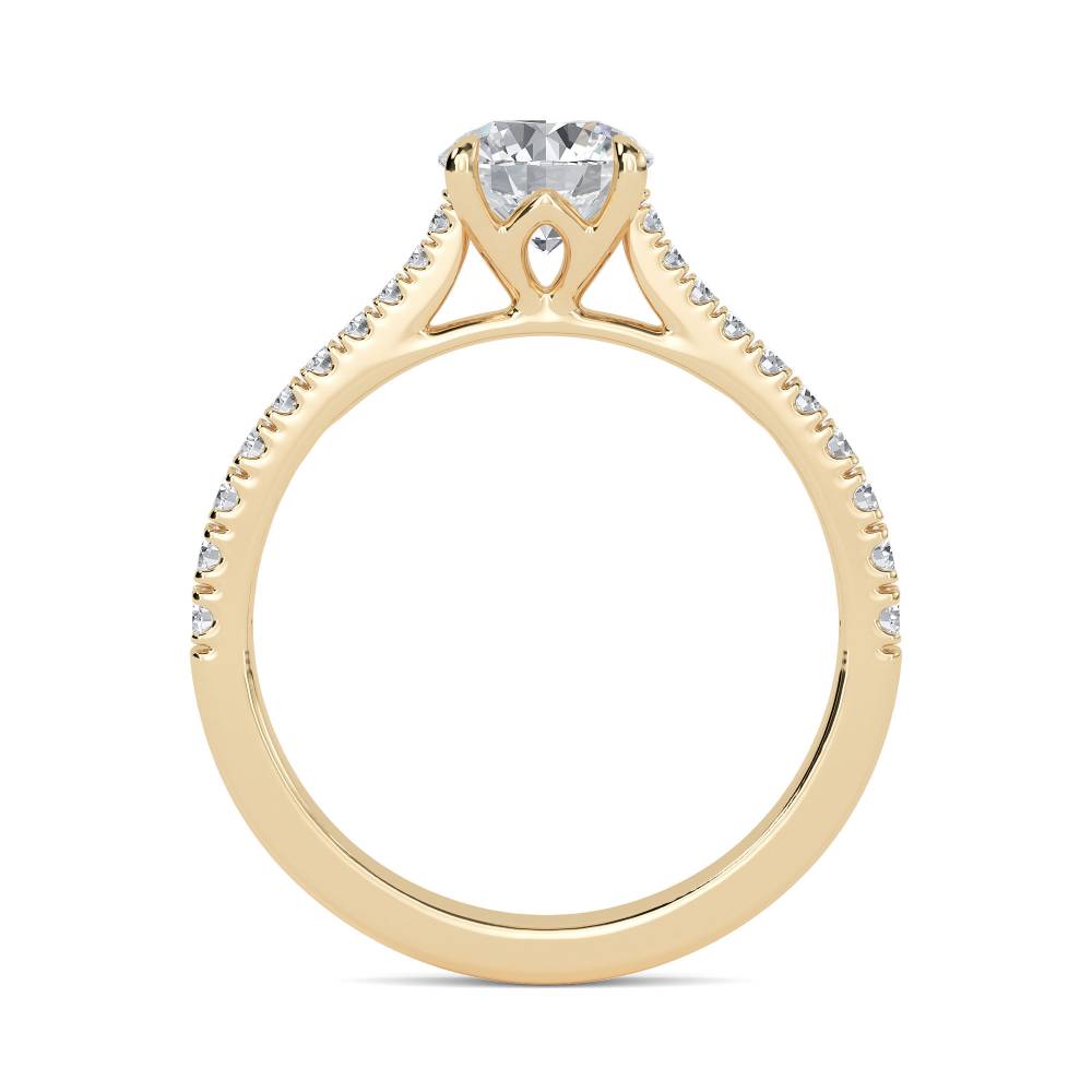 Shoulder Set Diamond Engagement Ring Yellow Gold