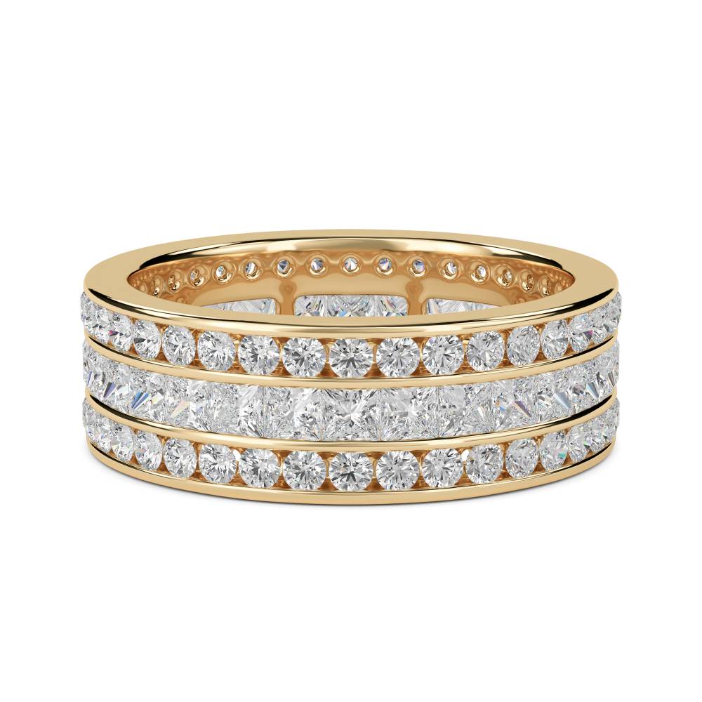 Round & Princess Diamond Full Eternity Ring Y